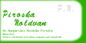 piroska moldvan business card